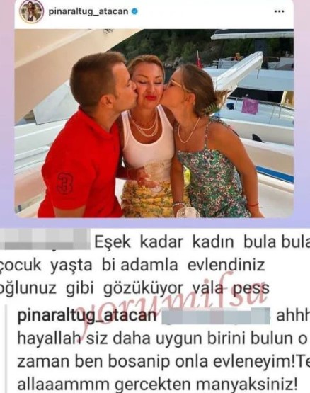 Eşiyle fotoğrafını paylaşan Pınar Altuğ, takipçisinin yorumunu görünce çıldırdı: Gerçekten manyaksınız!